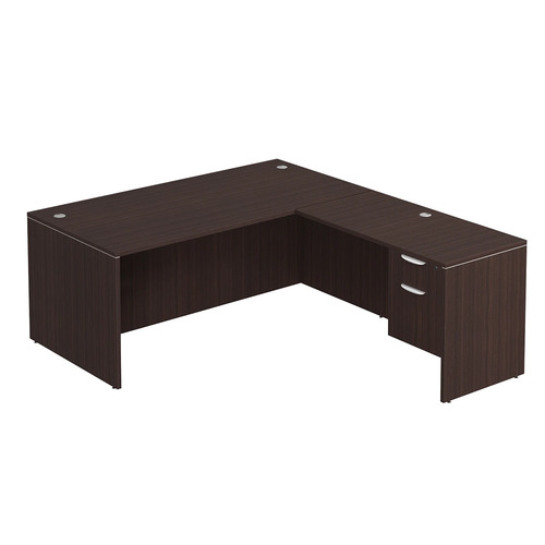 Classic L-Shape Desk 77" x 71" with Box/File Pedestal - Espresso