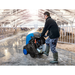 Nilfisk MH 4M pressure washer rear, being moved in a barn