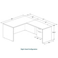 Classic L-Shape Desk 77" x 60" with Box/File Pedestal - Espresso