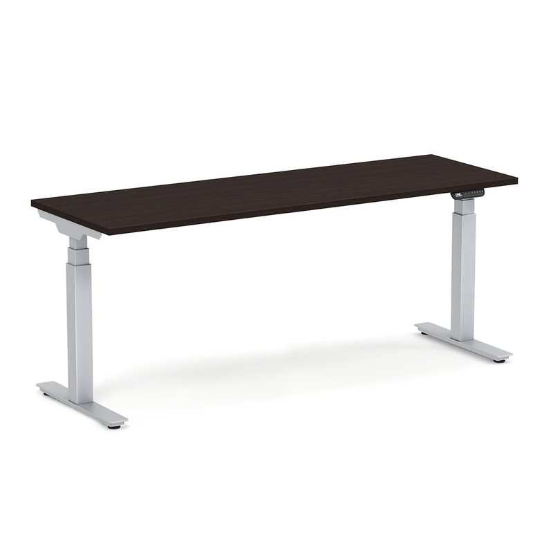 Enhance Electric Height-Adjustable Desk 24" X 72" - Espresso with Silver Base