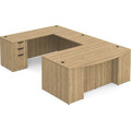 Classic Plus U-Shape Bowfront Executive Workstation 114" x 71" with Box/Box/File Pedestal - Aspen