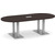 8' Classic Racetrack Conference Table with Palmer Base - Espresso Top, Brushed Silver Base