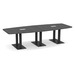 PALBS4237N BLACK - 10 ft. Classic Boat Shape Conference Table with black Palmer Base