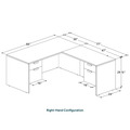 Classic L-Shape Desk 77" x 66" with 2 Box/File Pedestals - Aspen