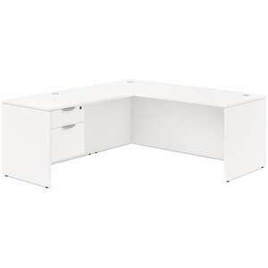 CLALD2041- Classic L-Shape Desk 71" W x 30" D with 42" Return and Box/File Pedestal- White