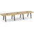 14' Boat Shape, Signature Conference Table: Aspen Top, Black Metal VA Leg