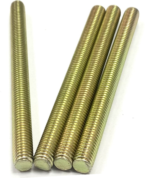 1/2" - 13 X 12" FULLY THREADED STRAIGHT ROD SAE J429 GR 8 ZINC TRIVALENT YELLOW