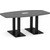 8' Classic Boat Shape Conference Table with Palmer Base - Newport Gray Top, Black Base