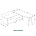 Signature L-Shape Desk 71" x 72" - White with Modern Walnut Legs and Black Hardware