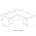 CLALD2039- Classic L-Shape Desk 66" W x 30" D with 42" Return and 2 Box/File Pedestals- Espresso