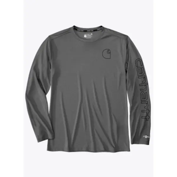 CARHARTT 106164 - FORCE SUN DEFENDER™ LIGHTWEIGHT LONG-SLEEVE LOGO GRAPHIC T-SHIRT - Steel Heather