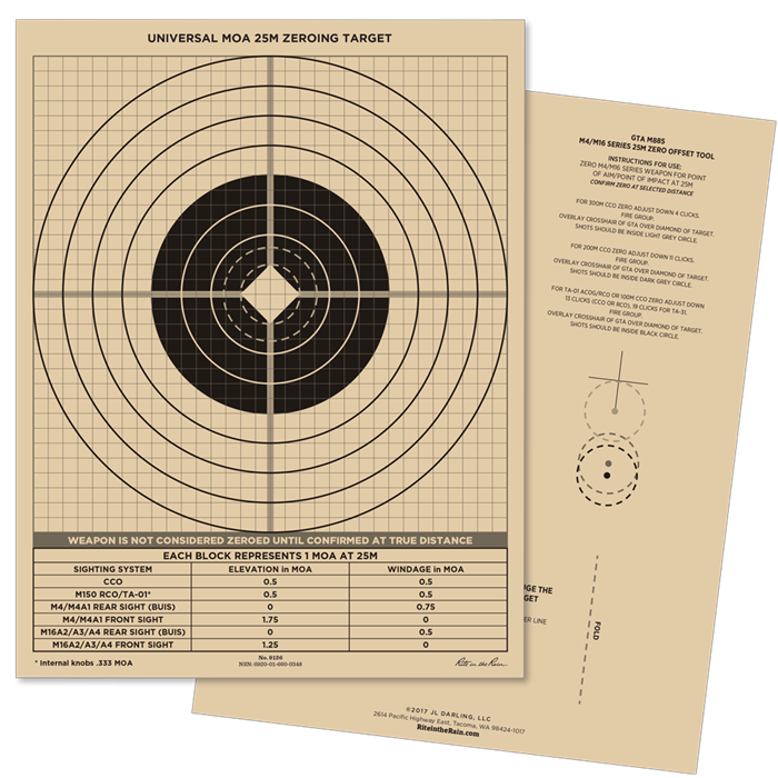 rite in the rain 9126 m4m16 25m zeroing short range and