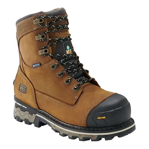 TIMER 5V1U - Timberland Pro Women's 8 Inch Boondock Composite Toe Composite Plate Waterproof Leather Work Boots - Brown