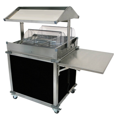 Cadco CBC-GG-2-L6 MobileServ® Deluxe Grab & Go Merchandising Cart 2-Sided Grab & Go Shelf On Top