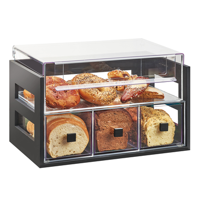Cal-Mil 3624-96 20-1/4"W x 12-3/4"D x 13-1/4"H Midnight Bamboo Bread Display Case