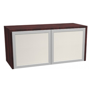 CLAHU4002 - Wall Mounted Hutch w/Silver Glass Doors - Mahogany