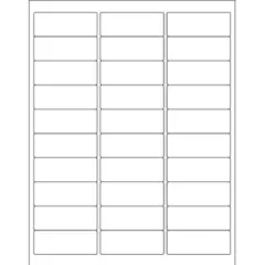 2-5/8 X 1" WHITE RECTANGLE LASER LABELS 3000/CS   LL113