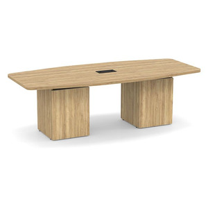 8ft Boat Shape, cube base Conference Table: ASPEN CUBBS4236NAPNAPN