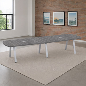 SIGAR7638N - 12 ft. Arena Conference Table w/Silver Metal VA Leg