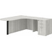 CLALD1010R- L-Shaped Bullet Workstation 71" W x 30" D with 47" Return and Box/Box/File Pedestal- Silver Birch/Black