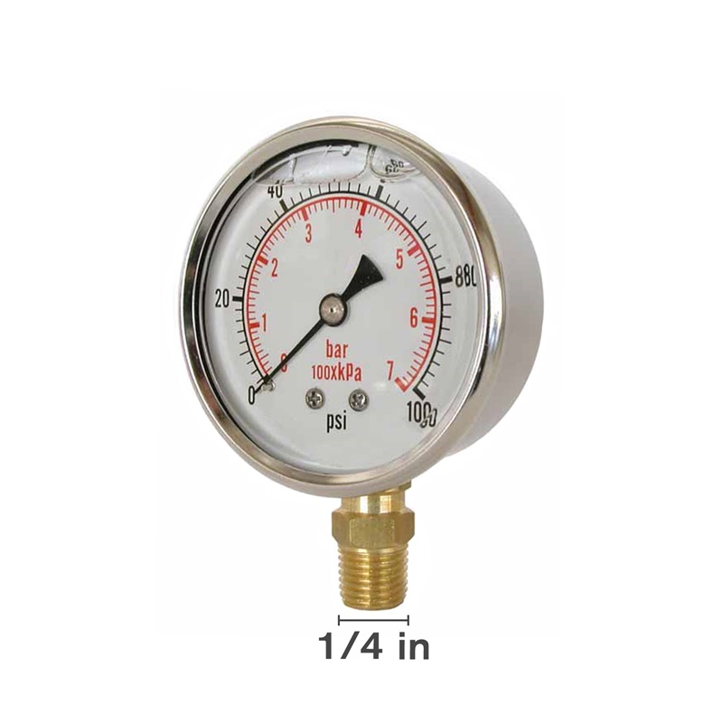 Braber Equipment Gly 150 PSI 4" Bottom Mount Vacuum Gauge
