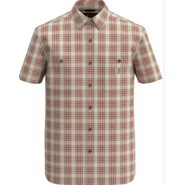 CARHARTT 107272 - M Bozeman Relaxed SS Plaid Shirt - Amber Terrain