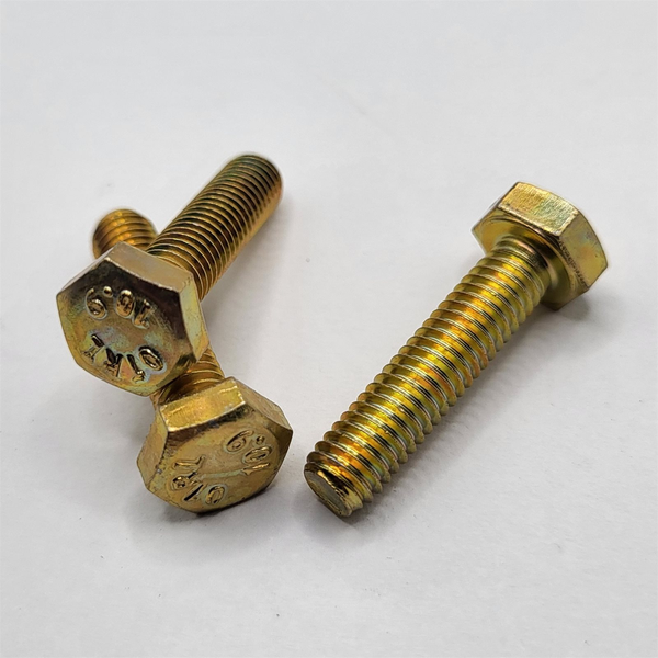 M6 - 1 X 25MM ISO 4017 FT HEX HEAD CAP SCREW 10.9 ZINC YELLOW