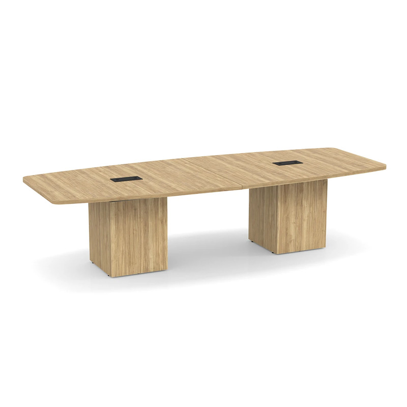 Boat-Shape Conference Table 10 Ft with Cube Base - Aspen