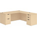CLALD2044- Classic L-Shape Desk 71" W x 30" D with 42" Return and 2 Full Pedestals- Maple