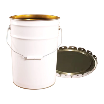 Pail - Steel - 20 L - With Lid - White