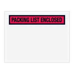 7 X 5.5" RED "PACKING LIST ENCLOSED" ENVELOPES, 1000/CS  PL457