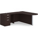 CLALD1010L- L-Shaped Bullet Workstation 71" W x 30" D with 47" Return and Box/Box/File Pedestal- Espresso/Silver