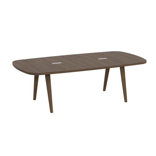 Signature Arena Conference Table 8 Foot - Modern Walnut with Modern Walnut Wood Legs
