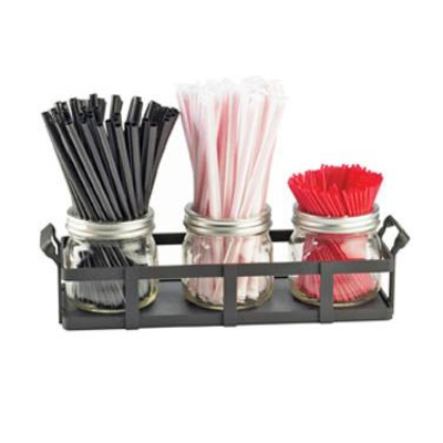 Cal-Mil 3334-13 12-3/4"W x 5"D x 5-3/4"H Straw/Stir-Stick Holder