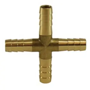 Pipe Cross, 3/8-in Hose Barbed x 3/8-in Hose Barbed x 3/8-in Hose Barbed x 3/8-in Hose Barbed