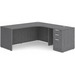 CLALD1005R- Right-Handed Classic L-Shape Workstation 66" W x 24" D with 42" Return and Box/Box/File Pedestal- Coastal Gray