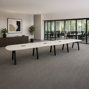SIGAR7216N - 18 ft. Arena Conference Table w/Black Metal VA Leg