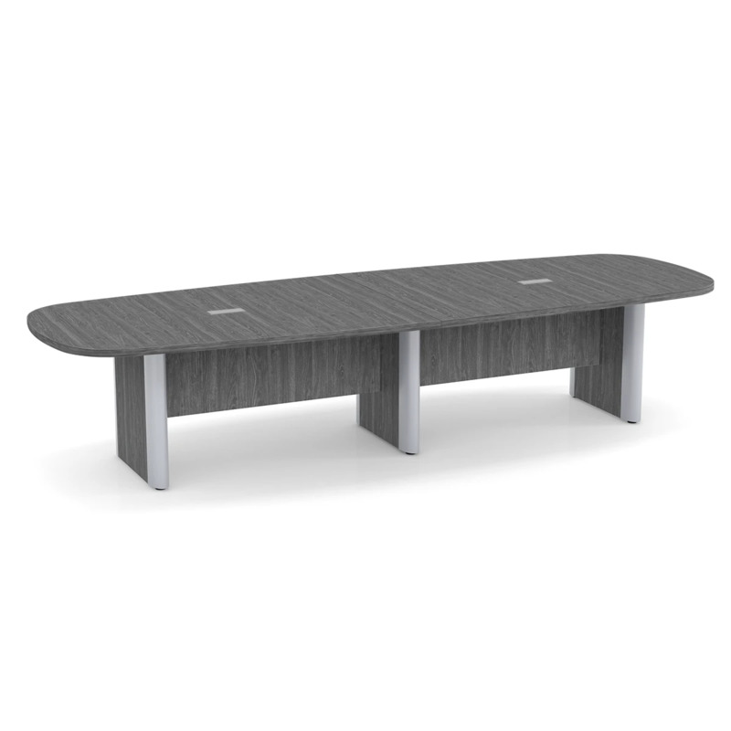 Classic Plus Arena 12 Ft Conference Table - Newport Grey with Silver Metal Accents