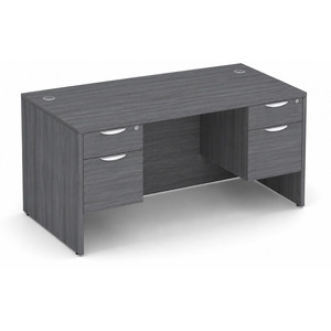 CLASD1025- Classic Desk 60" W X 30" D with Two Hanging Pedestals- Coastal Gray