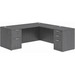 CLALD2044- Classic L-Shape Desk 71" W x 30" D with 42" Return and 2 Full Pedestals- Coastal Gray