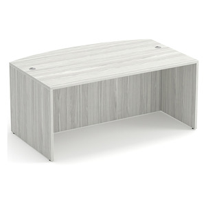 PL187 66" BOW FRONT DESK SHELL- SILVER BIRCH