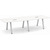 10' Boat Shape, Signature Conference Table: White Top, Silver Metal VA Leg