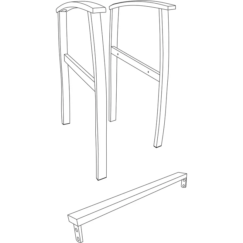 PAIR OUTER STOOL ARMS SILVER