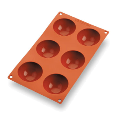 Matfer Bourgeat 257904 6 Per Sheet Gastroflex Half Sphere Mold
