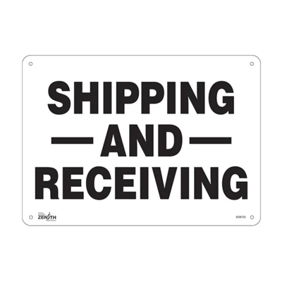 Shipping and Receiving Sign - 14" x 10" - Plastic - English
