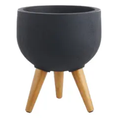 Japi Rustic Round Planter With Stand