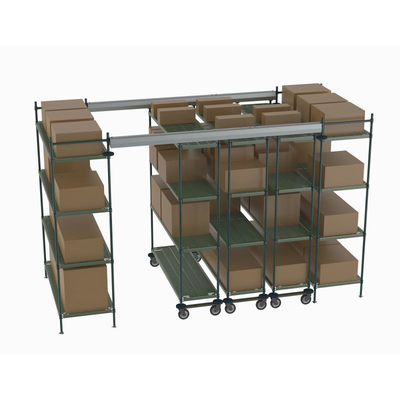 Metro TT12-E2460M1860P Top-Track Overhead Track Shelving Complete Kit for 12 ft. Spaces, 60" Wide Super Erecta Pro Shelves