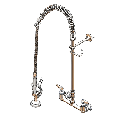T&S Brass B-0133-V-B-68H Easyinstall Pre-Rinse Unit 8" Wall Mount w/ 68" Flex Hose