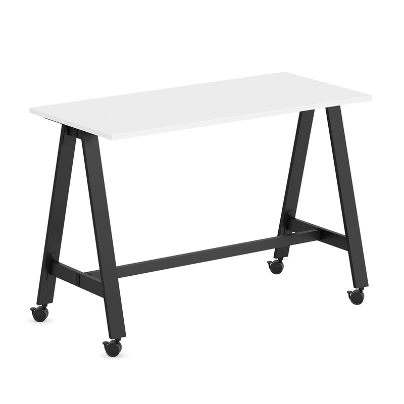 Signature Bistro Table 24" x 60" - White with Black Legs
