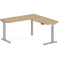 Enhance Electric Height-Adjustable L-Shape Desk 60" X 60" - Aspen with Silver Base